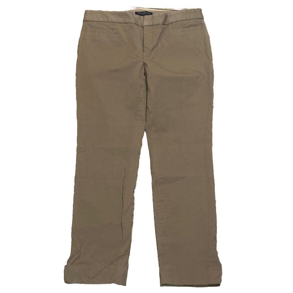 Banana Republic Womens Pants Tan  Stretch Sloan Fit Flat Front Ankle ‎ Size 6